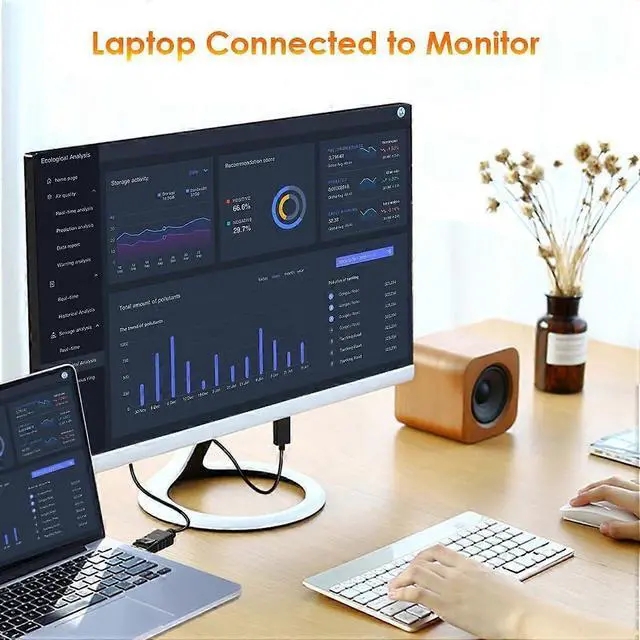 Alt view image 5 of 5 - Ecocleanpath 6ft DisplayPort to HDMI Cable 4K 30Hz, DP 1.2 to HDMI 1.4 Adapter for PC TV Monitor Projector