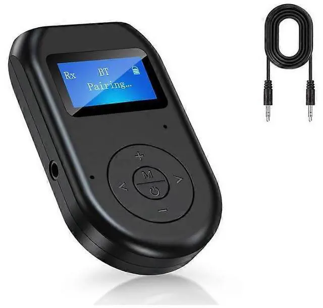 Main image of Ecocleanpath Low Latency 4-in-1 Bluetooth 5.0 Transmitter Receiver with LED Display, Wireless Aux Car Adapter (Black)