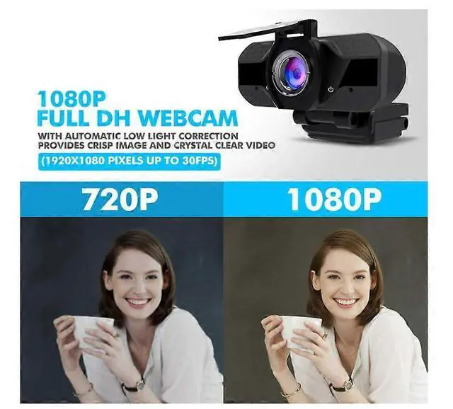 Alt view image 2 of 5 - Ecocleanpath 1080P Webcam with Microphone, Privacy Cover & Tripod - HD Computer Camera for Video Calling & Recording