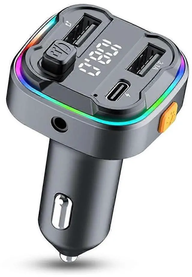 Main image of Ecocleanpath Bluetooth 5.3 FM Transmitter Car Adapter, 48W Dual USB C Charger, Hands-Free Calling & Hi-Fi Bass