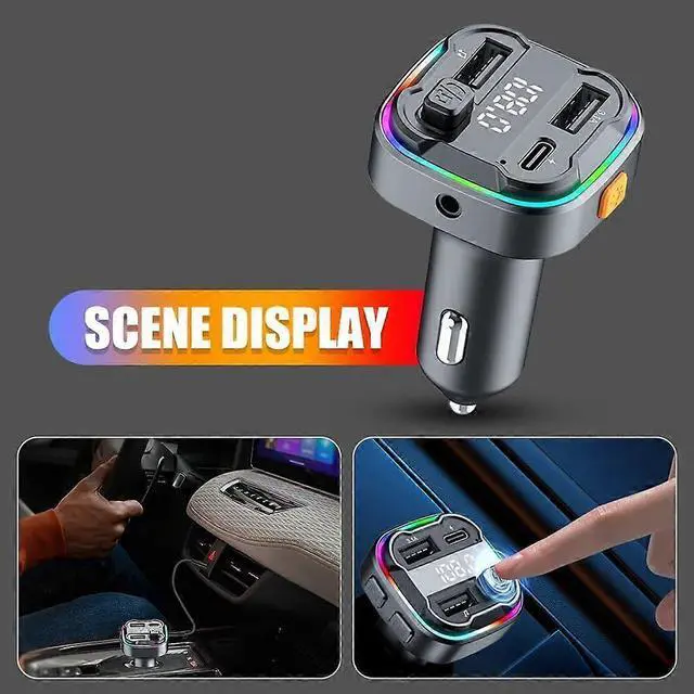 Alt view image 4 of 5 - Ecocleanpath Bluetooth 5.3 FM Transmitter Car Adapter, 48W Dual USB C Charger, Hands-Free Calling & Hi-Fi Bass