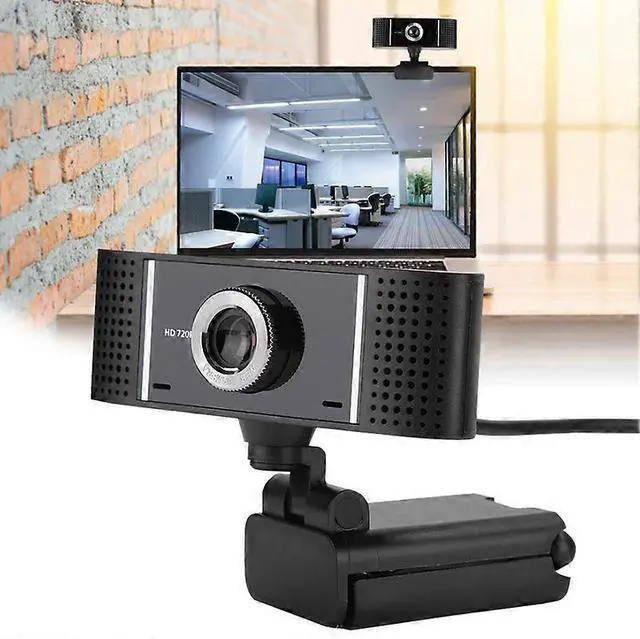 Alt view image 2 of 5 - Ecocleanpath Rotatable Foldable USB 720P Webcam with Manual Focus for PC Laptop, Black