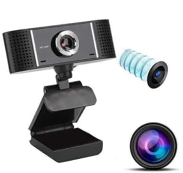 Alt view image 3 of 5 - Ecocleanpath Rotatable Foldable USB 720P Webcam with Manual Focus for PC Laptop, Black