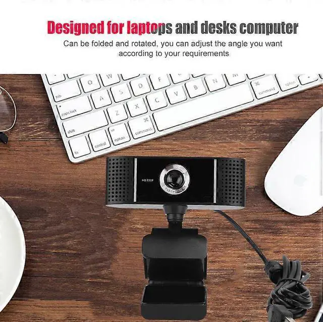 Alt view image 4 of 5 - Ecocleanpath Rotatable Foldable USB 720P Webcam with Manual Focus for PC Laptop, Black