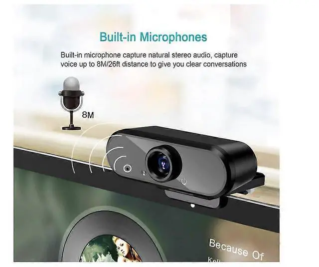 Alt view image 5 of 5 - Ecocleanpath 1080P HD Webcam with Noise-Canceling Mic, 90° Wide Angle USB Camera for Video Calls & Streaming (Black)