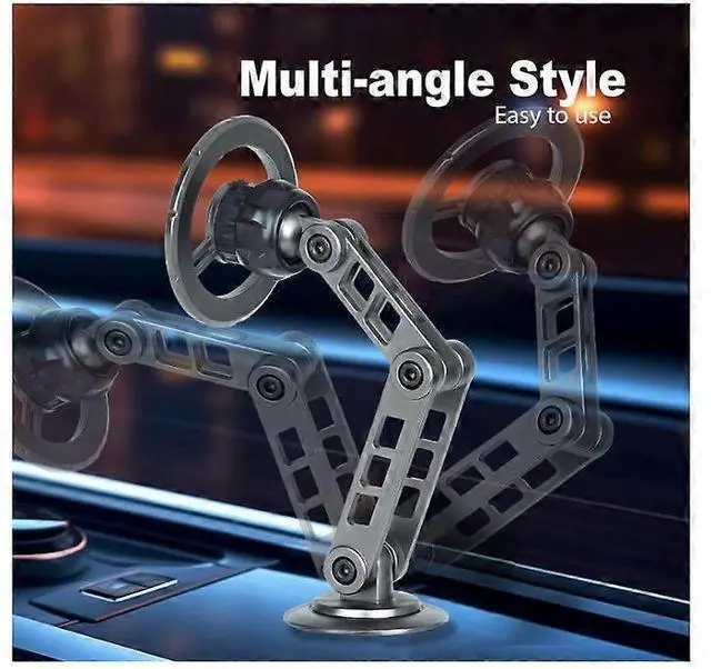 Alt view image 3 of 5 - Ecocleanpath All-Metal MagSafe Car Phone Mount, 360° Folding Holder for iPhone 12-15 Pro Max & Android (Gray)