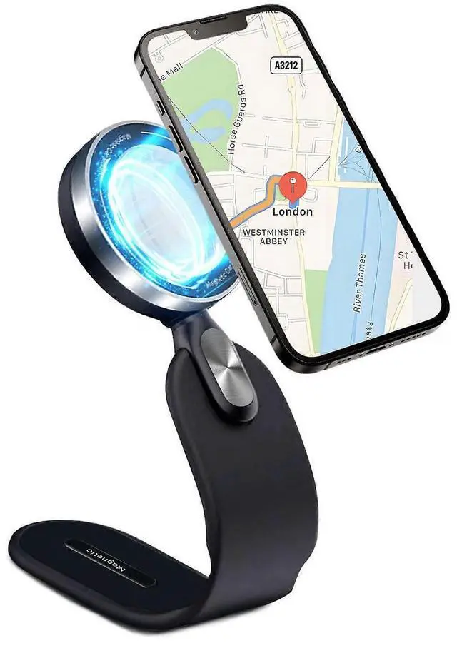 Main image of Ecocleanpath Super Stable Magnetic Car Phone Mount - 360° Rotation, Universal Dashboard Holder for All Phones (Black)