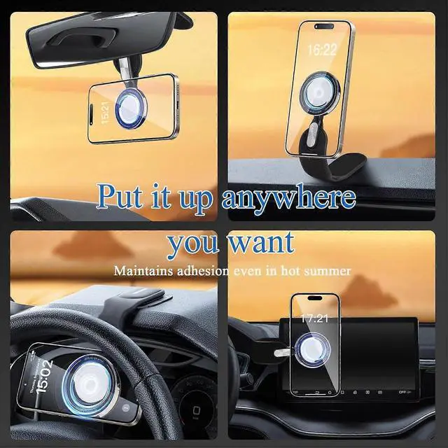 Alt view image 3 of 5 - Ecocleanpath Super Stable Magnetic Car Phone Mount - 360° Rotation, Universal Dashboard Holder for All Phones (Black)