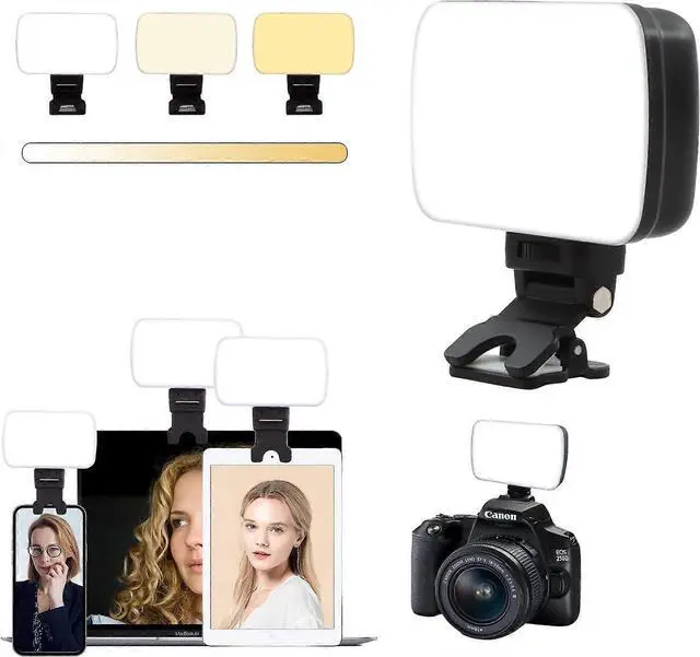 Main image of Ecocleanpath Rechargeable Webcam Light with 3 Color Modes, 10-Level Dimming & USB-C Charging [Black]