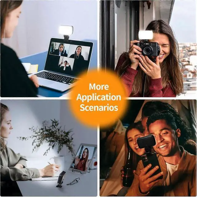 Alt view image 5 of 5 - Ecocleanpath Rechargeable Webcam Light with 3 Color Modes, 10-Level Dimming & USB-C Charging [Black]