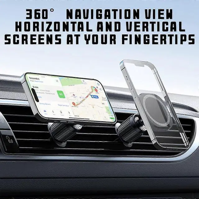 Alt view image 3 of 5 - Ecocleanpath Magnetic Car Phone Holder for Air Vent, 360° Rotation & Strong Magnet Mount with Hook for iPhone 11-13