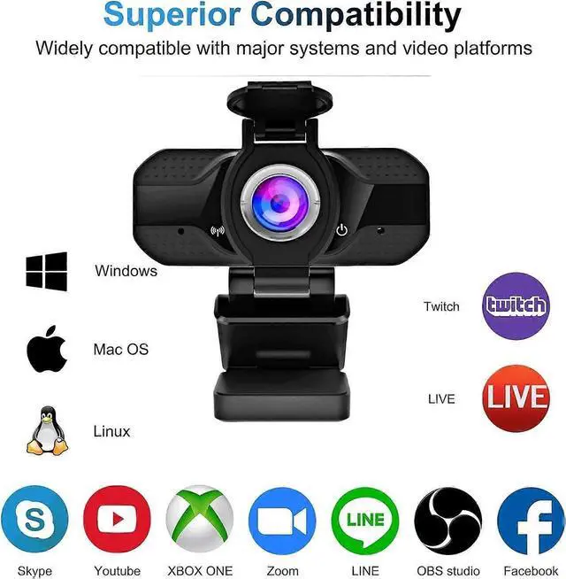 Alt view image 2 of 5 - Ecocleanpath HD 1080P Webcam with Microphone, 110° Wide Angle USB Camera for Streaming, Conferencing & Gaming