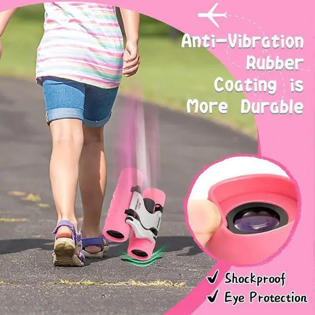 Alt view image 3 of 5 - Ecocleanpath Kids Binoculars 8x21 HD Shockproof - Lightweight Compact for Bird Watching Ages 3-12