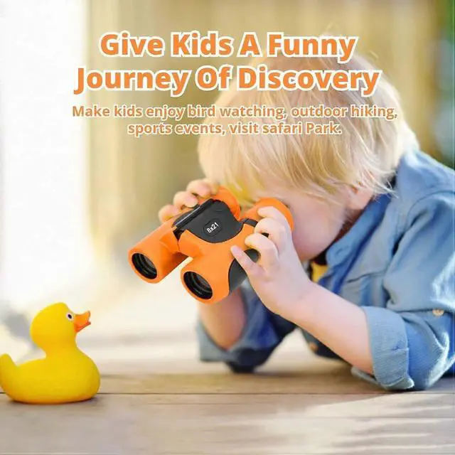 Alt view image 3 of 5 - Ecocleanpath Kids Binoculars 8x21 Compact for Boys & Girls 3-12, Outdoor Play Hunting Camping Gifts