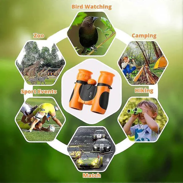 Alt view image 5 of 5 - Ecocleanpath Kids Binoculars 8x21 Compact for Boys & Girls 3-12, Outdoor Play Hunting Camping Gifts