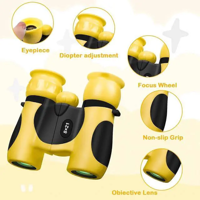 Alt view image 2 of 5 - Ecocleanpath Kids Binoculars 8x21 High-Resolution, Shockproof Compact for Bird Watching, Travel & Hiking - Ideal Gift for Boys & Girls