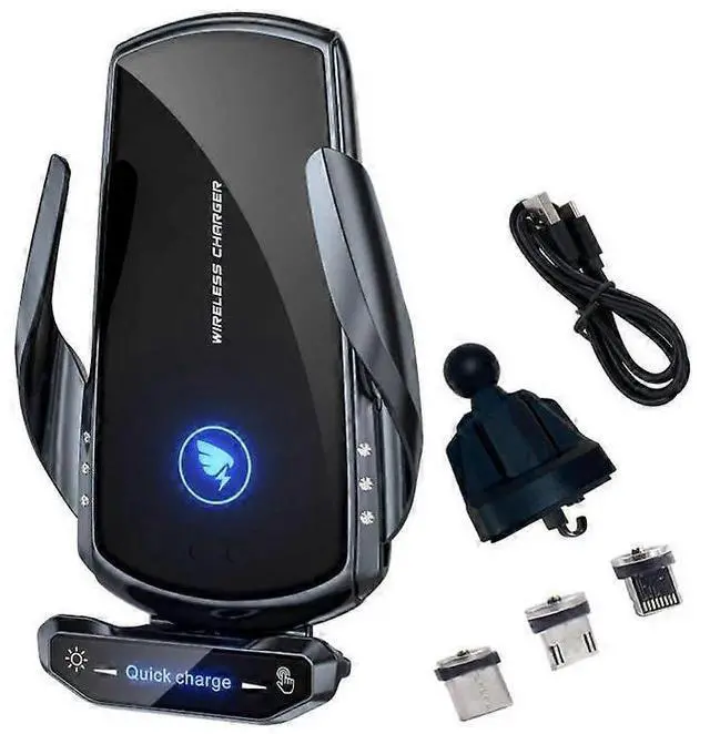 Main image of Ecocleanpath 15W Auto Clamping Wireless Car Charger Mount - Fast Charging, Air Vent Phone Holder with Gravity Sensor