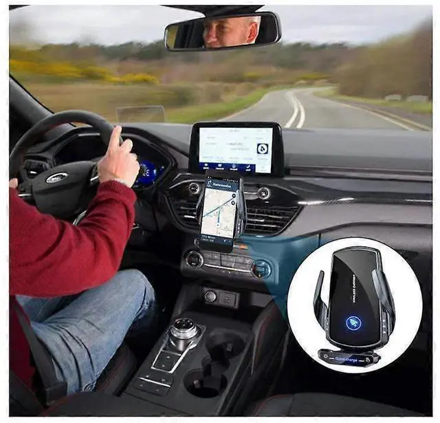 Alt view image 2 of 5 - Ecocleanpath 15W Auto Clamping Wireless Car Charger Mount - Fast Charging, Air Vent Phone Holder with Gravity Sensor