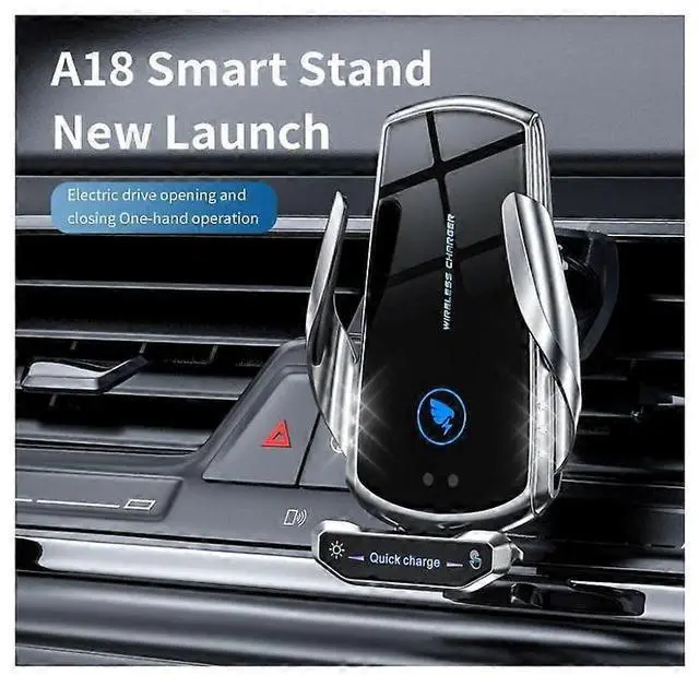 Alt view image 3 of 5 - Ecocleanpath 15W Auto Clamping Wireless Car Charger Mount - Fast Charging, Air Vent Phone Holder with Gravity Sensor