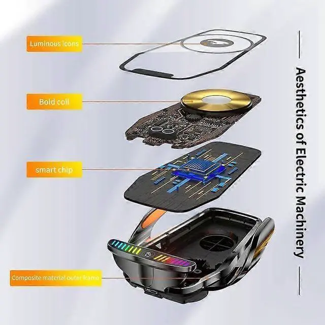 Alt view image 2 of 5 - Ecocleanpath Toyota Smartphone Holder with 15W Wireless Charging, Auto Open/Close, 360° Rotation - Black