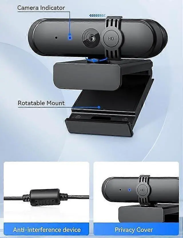 Alt view image 3 of 4 - Ecocleanpath 1080P Webcam with Microphone & Privacy Cover, HD 30fps USB Camera for Zoom/Skype/Teaching