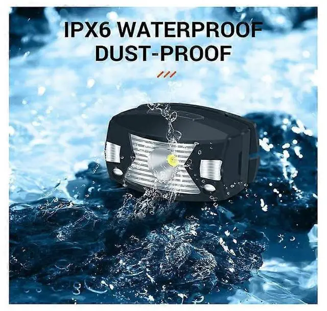 Alt view image 3 of 5 - Ecocleanpath 2000 Lumen Motion Sensor Headlamp - Rechargeable LED Headlight with Red Light, IPX6 Waterproof, Black