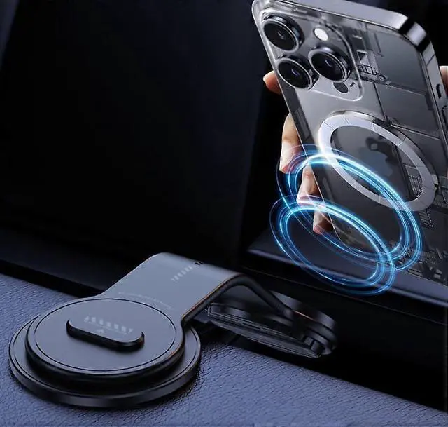 Alt view image 4 of 5 - Ecocleanpath 15W MagSafe Car Phone Holder with Wireless Charging, Ultra-Thin Magnetic Mount, 360° Adjustable (Black)