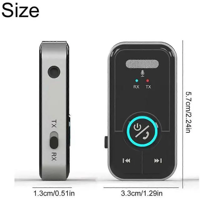 Alt view image 2 of 5 - Ecocleanpath Bluetooth 5.3 Transmitter Receiver 2-in-1 Wireless Audio Adapter for Car & Home Stereo (Black)