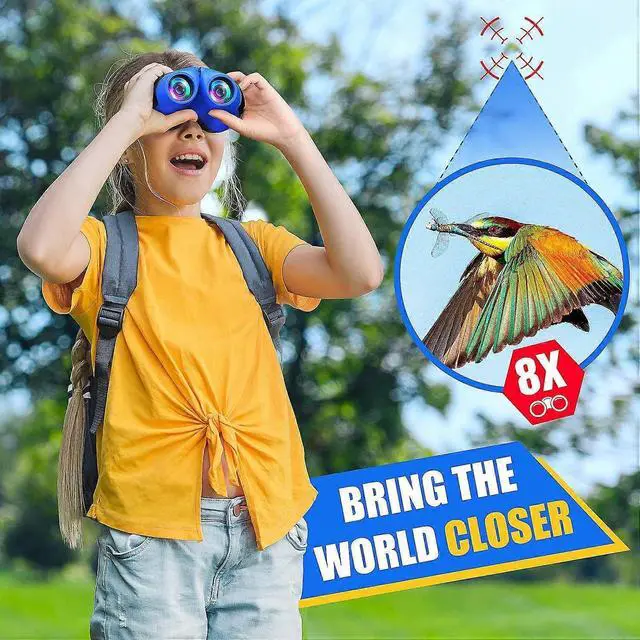 Alt view image 3 of 5 - Ecocleanpath Kids Binoculars 8x21 Blue - Shockproof, High Resolution for Bird Watching & Outdoor