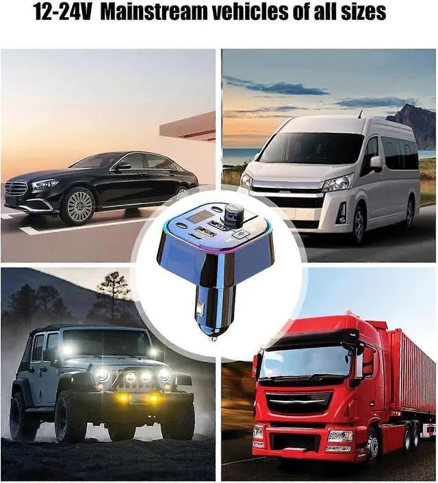 Alt view image 4 of 5 - Ecocleanpath Wireless Car FM Transmitter with BT 5.0 & Fast Charging, MP3 Player Adapter for Stable Audio (Black)