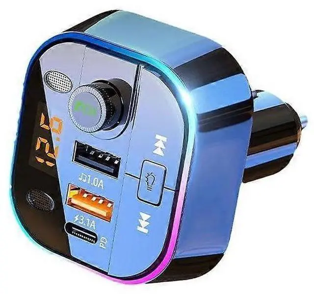 Main image of Ecocleanpath Wireless Car FM Transmitter with BT 5.0 & Fast Charging, MP3 Player Adapter for Stable Audio (Black)