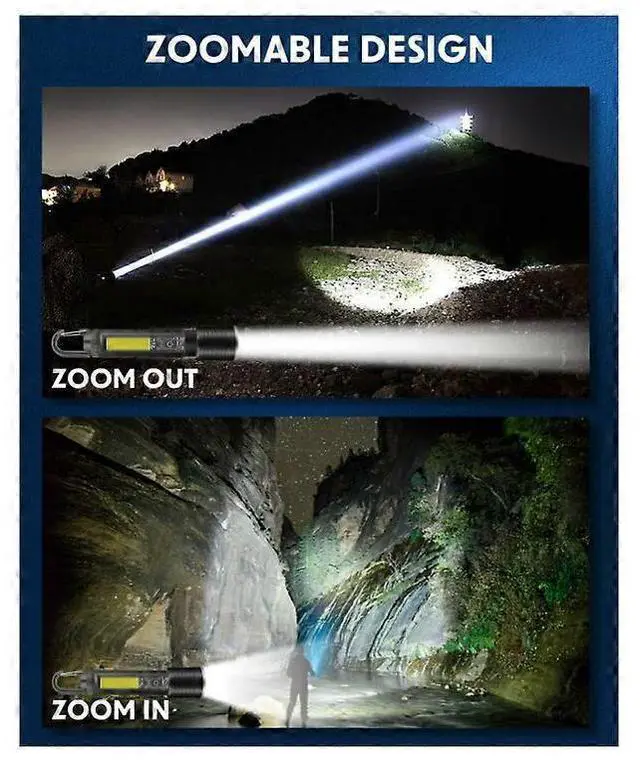 Alt view image 3 of 5 - Ecocleanpath S30A LED Tactical Flashlight - 6000 Lumens, USB-C Rechargeable, IP65 Waterproof, 6 Modes for Camping & Emergencies