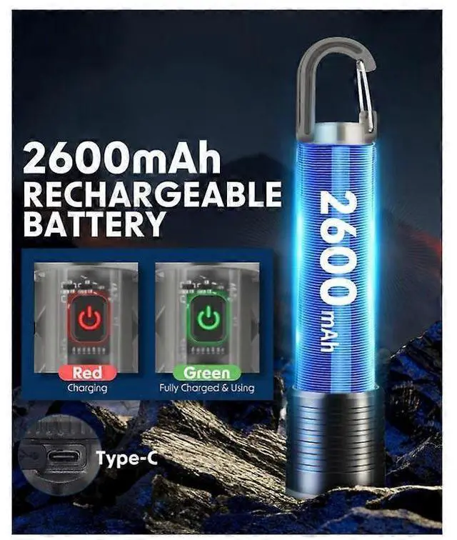 Alt view image 5 of 5 - Ecocleanpath S30A LED Tactical Flashlight - 6000 Lumens, USB-C Rechargeable, IP65 Waterproof, 6 Modes for Camping & Emergencies