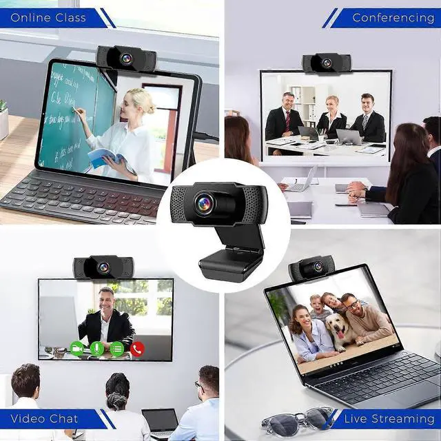 Alt view image 5 of 5 - Ecocleanpath 1080P Webcam with Microphone & Auto Light Correction, Full HD USB Computer Camera for Video Calls/Conferencing