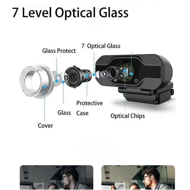 Alt view image 2 of 5 - Ecocleanpath Autofocus 2K QHD Webcam with Privacy Cover & Mic for Zoom/Skype/Teams, Plug & Play JW-07B