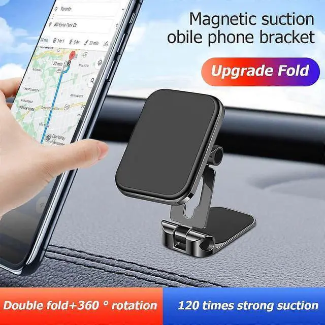 Alt view image 5 of 5 - Ecocleanpath Super Strong Magnetic Car Phone Holder, 360° Rotation Foldable Dashboard Mount with Nano Adhesive