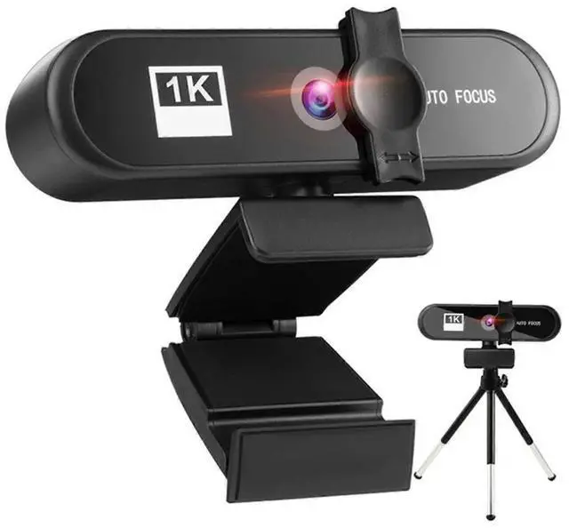 Main image of Ecocleanpath 4K USB Webcam with Privacy Cover & Microphone, 360° Rotating HD Computer Camera for Video Calls (Black)