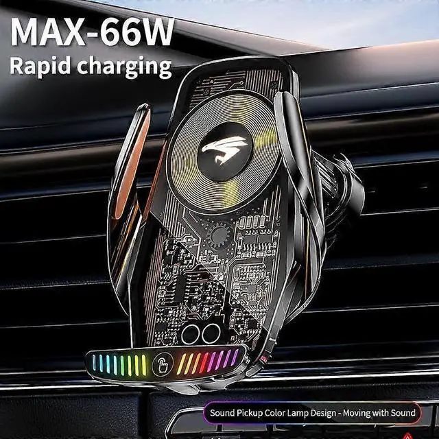 Alt view image 3 of 5 - Ecocleanpath Toyota Smartphone Holder with 15W Wireless Charging, Auto Open/Close Sensor, 360° Rotation, Silver