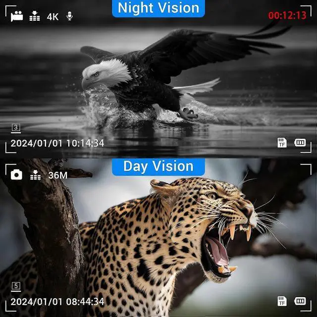 Alt view image 2 of 5 - Ecocleanpath 4K Night Vision Goggles, 3.2" Screen Rechargeable Binoculars for Hunting & Camping, 1312ft Range