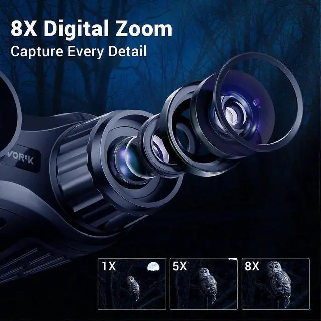 Alt view image 3 of 5 - Ecocleanpath 4K Night Vision Goggles, 3.2" Screen Rechargeable Binoculars for Hunting & Camping, 1312ft Range