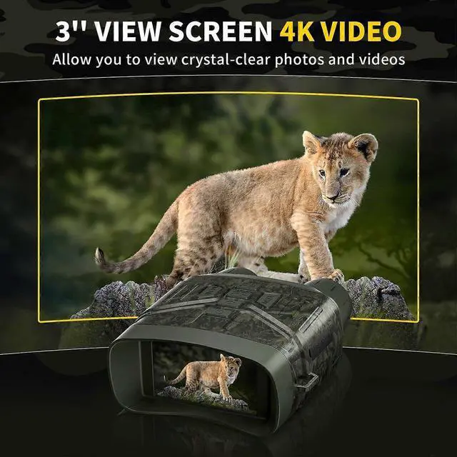 Alt view image 3 of 5 - Ecocleanpath 4K Night Vision Goggles with 3'' HD Screen, 32GB Card, Photo/Video Capture - Green