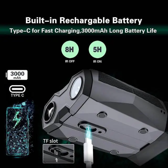 Alt view image 5 of 5 - Ecocleanpath 4K Digital Night Vision Goggles, 20X Zoom, 1968ft Range, Rechargeable Black for Hunting & Surveillance