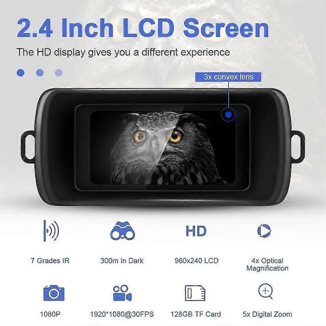 Alt view image 3 of 5 - Ecocleanpath R6 Digital Night Vision Goggles 1080p with Infrared for Hunting & Camping (Black)