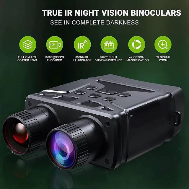 Alt view image 5 of 5 - Ecocleanpath R6 Digital Night Vision Goggles 1080p with Infrared for Hunting & Camping (Black)