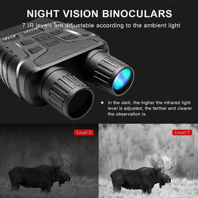 Alt view image 3 of 5 - Ecocleanpath Night Vision Goggles with LCD Screen & IR Camera, 300M Range, Dual Photo/Video Recording for Hunting