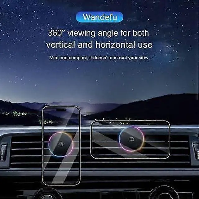 Alt view image 5 of 5 - Ecocleanpath 15W Fast Wireless Car Charger & Phone Holder with 360° Rotation, MagSafe Magnet, Air Vent Clip (Black)