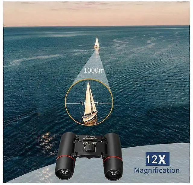 Alt view image 3 of 5 - Ecocleanpath 12x30 Mini Folding Binoculars, Ultra Wide Angle Pocket Binoculars for Bird Watching & Travel (Black)