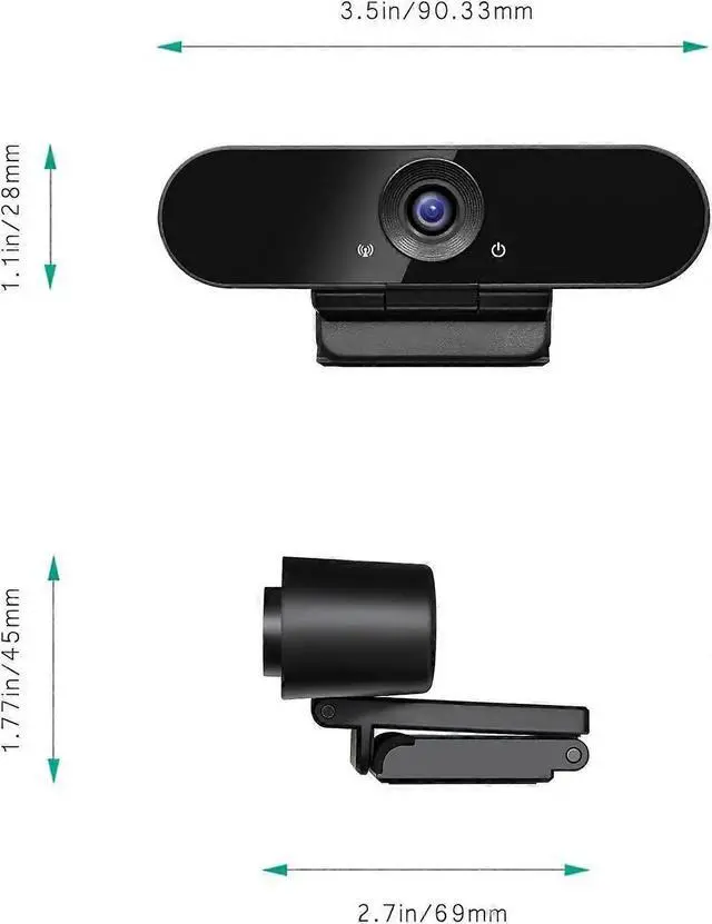 Alt view image 3 of 5 - Ecocleanpath Full HD 1080p Webcam with Privacy Cover & Dual Mics, Auto Light Correction, USB Computer Camera (Black)