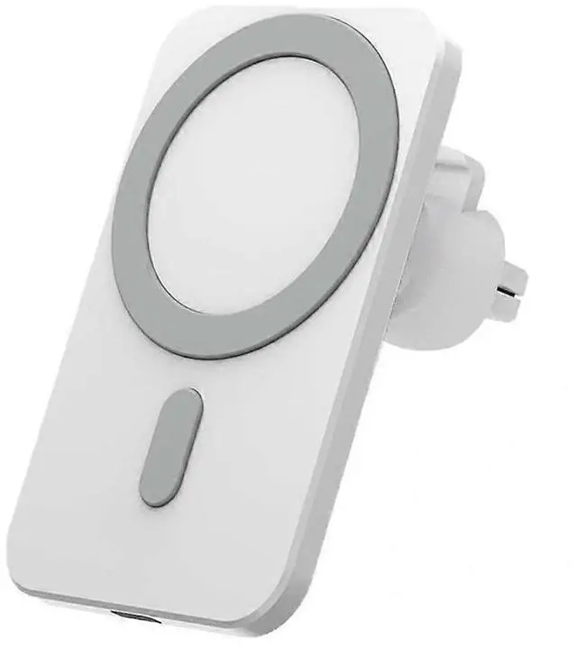 Main image of Ecocleanpath MagSafe Car Vent Mount & 15W Wireless Charger for iPhone 16-12 | Fast Magnetic Phone Holder (White)
