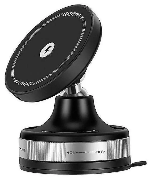 Main image of Ecocleanpath Upgraded 15W Mag-Safe Car Phone Holder - 360° Adjustable Vacuum Suction Mount (Black)